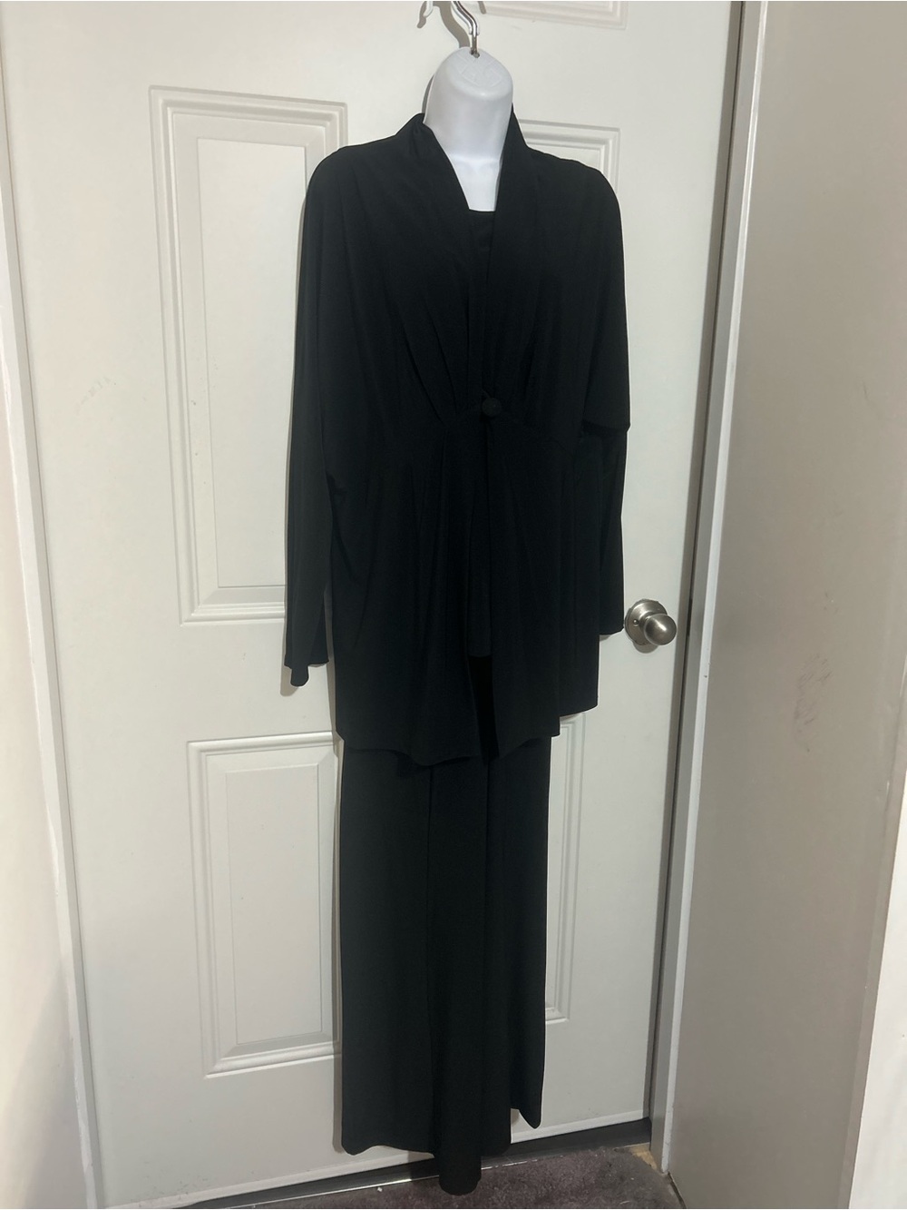 TravelSmith Black Women's Pantsuit with Draped Jacket